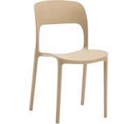 Generico GORICA SET 4 pezzi Sedia TORONTO in polipropilene impilabile colore Tortora modello comfort per interni ed esterni
