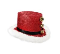 Generico Gorro De Navidad - Sombrero De Papá Noel Con Pelusa Blanca Y3 Cascabeles | SombreroDe Fiesta Para Mujeres Hombres Y Familia | Sombrero De Disfraz - Reuniones De Navidad Y Año Nuevo