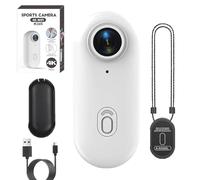 Generico Gosnap - Go Snap Camera, Wearable Mini Gosnap Body Camera with 360° Rotation Spring Clip, HD 1080p/4k Gosnap, for Cycling, Travel, Pets (White*1080P)