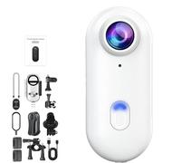 Generico Gosnap - Go Snap Camera, Wearable Mini Gosnap Body Camera with 360° Rotation Spring Clip, Magnetic Clip, and Quick-Mount Accessories, For Cycling, Travel, Diving, Outdoor (4K,White)