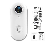 Generico GoSnap Thumb Action Camera, Gosnap - Thumb Camera, Go Snap Body Cam, Small Camera with Audio, with 360° Rotation Spring Clip, HD 1080, for Cycling, Travel, Pets (#White 4K)