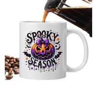 Generico Gothic Halloween Mug - 12Oz Ceramic Coffee Cup, Pumpkin Ghost Print Design, Hot Cold Beverage Mug Wide Range of Uses | Coffee Milk Tea Cocoa Holiday Party Home Kitchen Drinkware