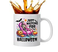 Generico Gothic Halloween Mug - 12Oz Ceramic Coffee Cup, Pumpkin Ghost Print Design, Hot Cold Beverage Mug Wide Range of Uses | Coffee Milk Tea Cocoa Holiday Party Home Kitchen Drinkware