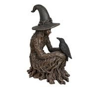 Generico Gothic Raven Statue - Halloween Witch Decor | Dark Resin Figurine