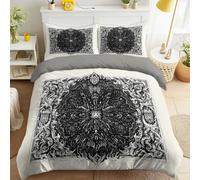 Generico Gotico Unico Artistico Simmetrico Nero Beige Testo Motivo 3 Pezzi Set Copripiumino Set Di Biancheria Da Letto Microfibra Morbido Per Bambini & Adulti 200 x 200 cm