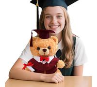 Generico Grad Bear 9.8 Inch Stuffed Animal, Graduation Souvenir with Hat and Gown, College Decoration for Class of 2025, for Kids, Students, Women, Boys, Girls, Preschool
