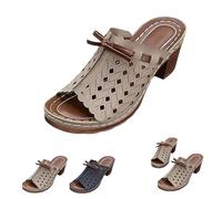 Generico Graddi Archrelief Sandals, Fashionable Comfortable Orthopedic Platform Chunky Heels Sandal, Thick Heels are Not Tiring to the Feet (Off white,43)