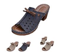 Generico Graddi Archrelief Sandals, Fashionable Comfortable Orthopedic Platform Chunky Heels Sandal, Thick Heels are Not Tiring to the Feet (Blue,40)