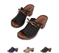 Generico Graddi Archrelief Sandals, Womens Arch Support Sandals, Platform Chunky Heels Sandal, for Women Travels (Black,36)