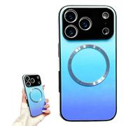 Generico Gradient Glass-Gloss Case Compatible with for iPhone, Hybrid Tempered Glass Full Body Slim Design with Shockproof Airbags for Maximum Protection! (Blue,For iPhone 16 Plus)