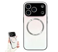 Generico Gradient Glass-Gloss Case Compatible with for iPhone, Hybrid Tempered Glass Full Body Slim Design with Shockproof Airbags for Maximum Protection! (White,For iPhone 15 Pro)