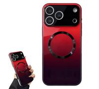 Generico Gradient Glass-Gloss Case Compatible with for iPhone, Hybrid Tempered Glass Full Body Slim Design with Shockproof Airbags for Maximum Protection! (Red,For iPhone 13 ProMax)