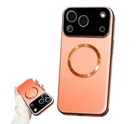 Generico Gradient Glass-Gloss Case Compatible with for iPhone, Hybrid Tempered Glass Full Body Slim Design with Shockproof Airbags for Maximum Protection! (Orange,For iPhone 15 Plus)