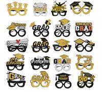 Generico Graduation Glasses, Graduation Glasses Class of 2025, Black and Gold Grad Eyeglasses Decorative Party Favors for Women, Men & All Agess, 7.56x4.72 inches