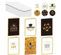 Generico Graduation Greeting Card, Complete Card Set with Envelopes and Stickers, Ideal for Him, Elementary Middle High School College Ceremonies, Party Invitations, Congrats Keepsake for Graduates