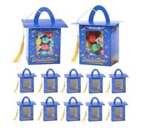 Generico Graduation Hat Cupcake Box - 12 Pieces Happy Grad Treat Container | 370g Grad Party Cupcake Boxes with Clear Window for College University High School Students