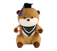Generico Graduation Stuffed Animal, Cute Plush Throw Pillow with Graduation Hat and Diploma, Realistic Plush Toy for Room Decor, Birthday, Valentines