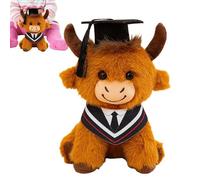 Generico Graduation Stuffed Animal, Soft Plush Cattle Doll, 25cm Adorable Toy Figure, Celebration Party Accessory, Graduation Gift Choice, Suitable for Women Men Kids Kindergarten High School College