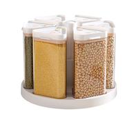 Generico Grain Dispenser - Large Capacity Cereals Holder, 6-Grid Rotating Cereal Storage Dispenser | for Flour Oatmeal Snack Kitchen Pantry Countertop Bakery Restaurant Catering Home Grain