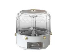 Generico Grain Dispenser Large Round Container | 360° Rotating Bean Storage with 6 Grids | Candy Dispenser & Cereal for Kitchen for Cabinet, Countertop Dry Food for Easy Access & Space Efficiency