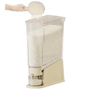 Generico Grain Storage Container - Press Rice Dispenser for Organization | Build with Transparent Body, Easy Access Design, Space Efficient Bucket, Pantry Tool for Kitchen