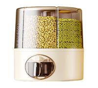 Generico Grain Storage Dispenser - One-Click Kitchen Rice Container | Multi-Grid Dry Food Organizer | Airtight Storage Bucket With 6 Compartments, Large Capacity Bin For Pantry Home Use