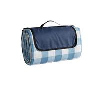 Generico Grande Coperta da Picnic Pieghevole Impermeabile, Resistente alla Sabbia, Portatile, Facile Pulire, for Famiglie con Escursioni nel Parco(Blue White Grid,200 200cm)