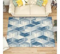 Generico Grande Tappeto Soffice per Camera da Letto Di Colore Chiaro Tappeto Lavabile Antiscivolo per Soggiorno Geometria Dello Spazio Solido Tappeti Morbidi per la Decorazione Domestica 140x200 cm