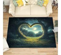 Generico Grande Tappeto Soffice per Camera da Letto Foro Romantico Dell'Albero Dell'Amore Tappeto Lavabile Antiscivolo per Soggiorno Verde Tappeti Morbidi per la Decorazione Domestica 120x180 cm