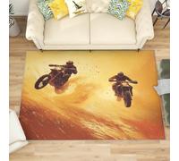 Generico Grande Tappeto Soffice per Camera da Letto Gara di Moto Fuoristrada Tappeto Lavabile Antiscivolo per Soggiorno Oro Tappeti Morbidi per la Decorazione Domestica 120x180 cm