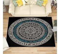 Generico Grande Tappeto Soffice per Camera da Letto Motivo Con Simboli Mistici Tappeto Lavabile Antiscivolo per Soggiorno Nero Tappeti Morbidi per la Decorazione Domestica 160x230 cm