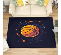 Generico Grande Tappeto Soffice per Camera da Letto Tema Sportivo Sul Basket Tappeto Lavabile Antiscivolo per Soggiorno Marina Tappeti Morbidi per la Decorazione Domestica 180x240 cm