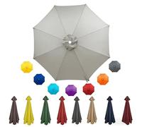 Generico Grandes Telo Ricambio Ombrelloni 6/8 Stecche 2/2.3/2.7/3/3.5/4.0m Copertura Esterno Baldacchino, Impermeabile Protezione UV per Esterni, Giardino, Spiaggia, Piscina Solo Tettuccio