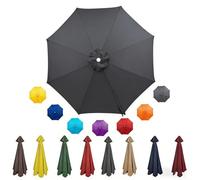 Generico Grandes Telo Ricambio Ombrelloni 6/8 Stecche 2/2.3/2.7/3/3.5/4.0m Copertura Esterno Baldacchino, Impermeabile Protezione UV per Esterni, Giardino, Spiaggia, Piscina Solo Tettuccio