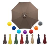 Generico Grandes Telo Ricambio Ombrelloni 6/8 Stecche 2/2.3/2.7/3/3.5/4.0m Copertura Esterno Baldacchino, Impermeabile Protezione UV per Esterni, Giardino, Spiaggia, Piscina Solo Tettuccio