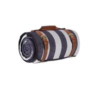 Generico Grandi coperte da picnic Coperta da esterno portatile e pieghevole, pratica borsa for tappetino alla moda(Blue White Straps,200cm X 150cm)