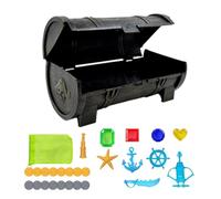 Genérico Grandi forzieri del tesoro - Fortazieri del tesoro del pirata Plabored Toy Box | Grande scatola di immagazzinaggio dei tesori preferiti dei maestri, Pirate Fortice Decorat