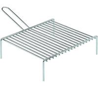Generico Graticola Camino in Tondino di Acciaio Cromato con Piedi, Ideale per Barbecue e Arrostire, Resistente e Pratica. (35x40 cm)