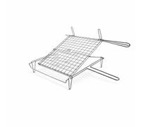 Generico Graticola Ribaltabile per Barbecue 30x30 / 30x40 cm - Griglia BBQ per Bistecche e Carne, Doppia Rete Bloccaggio Sicuro, Ideale per Barbecue a Carbonella (30x40 cm)