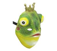 Generico Green Amphibian Costume - Frog Character Headpiece for Themed Celebrations | Flexible Latex with Adjustable Band, Novelty Animal Face Cover for Stage Party Festival 10.63x9.45 in