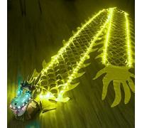 Generico Green Dragon Ribbon Streamer with Lights, Light Up LED Dragons Dance Flow Toy for Adults, Outdoor Sports Fitness Dragon Dance Ribbon for Night