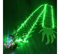 Generico Green Dragon Ribbon Streamer with Lights, Light Up LED Dragons Dance Flow Toy for Adults, Outdoor Sports Fitness Dragon Dance Ribbon for Night