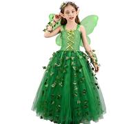 Generico Green Fairy Costume - For Girls Party Cosplay Outfit With Wings