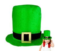 Generico Green Leprechaun Top Hat - Leprechaun Cosplay Costume Hats For Men, St Patricks Day Top Hat, Adults Leprchaun Ht For Adults, Mn, Women, Structured Felt Design, Gold Buckle, Green | For Men