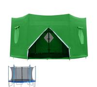 Generico Green Trampoline Tent Cover - Oxford Silver Coated Cloth for 6 Pole Round Trampoline - Wind Sun Rain Protection Shade Canopy - Fits 6FT To 14FT Diameter
