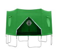 Generico Green Trampoline Tent Cover - Oxford Silver Coated Cloth for 6 Pole Round Trampoline - Wind Sun Rain Protection Shade Canopy - Fits 6FT To 14FT Diameter