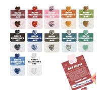 Generico Greeting Card - Paper 11cm Postcard Set, Heart Stone Decoration | Compact, Charming, 12 Pieces For Happy Valentines Day, Women, Boys, Girls, Teens, Youth, Husband, Son, Daughter