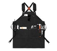 Genérico Grembiule con tasche | da cucina impermeabile regolabile | Grembiule con tasca e bretelle incrociate, per cucinare, grigliare, festa della mamma, Nero , Consulte la descripción