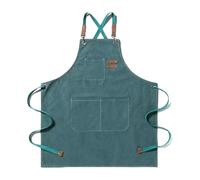 Generico Grembiule da cucina professionale cuoco in tela cocina accesorios de Cinghie for barbecue Shop Nail Salon(Green)