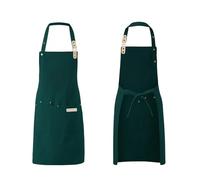 Generico Grembiule da cuoco in 2 pezzi, unisex, in tela impermeabile, resistente, compatibile for la cucina della del ristorante, dell'hotel(Dark green)